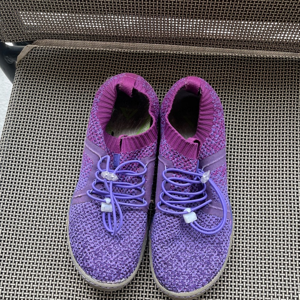 Align Sneakers~Purple Knit Slip-On Sneakers
